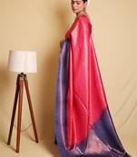 Ethnic Motifs Woven Design  Silk Saree with blouse