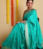 Ethnic Woven Design Zari Cotton Saree With Blouse