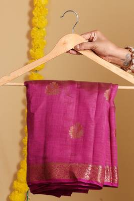 Purple Ethnic Motif Art Silk Saree with Blouse 2