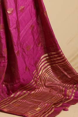 Purple Ethnic Motif Art Silk Saree with Blouse 3