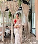 White Color Viscose Georgette Saree 