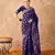 blue art silk saree with weaving design