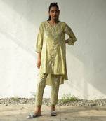 Green cotton block print wanderlust printed co-ord set