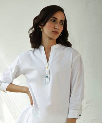 White poplin gulmarg kurta set 4