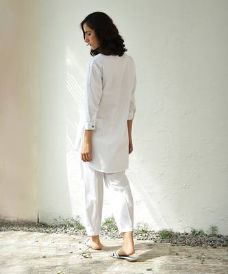 White poplin gulmarg kurta set 5