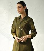 Olive green poplin forest green tunic