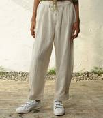 Off white flex rayon flex rayon breathable loop pants.