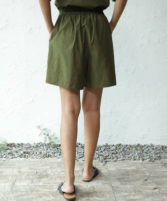 Olive green poplin ease venture shorts 2