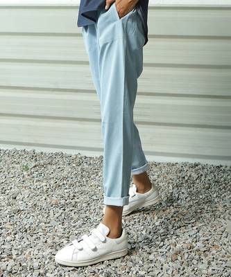 Light blue cotton denim sky light straight pants 2