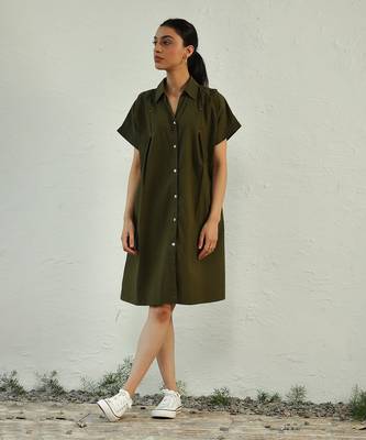 Green poplin green backpackers dress 1