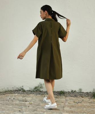 Green poplin green backpackers dress 3