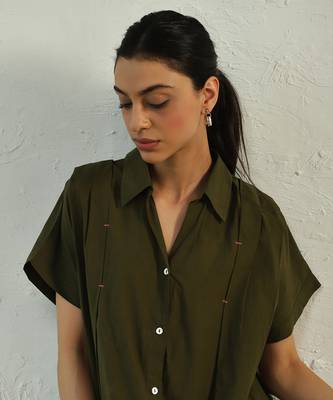 Green poplin green backpackers dress 5
