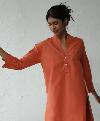 Orange poplin georgia orange co-ord set 4