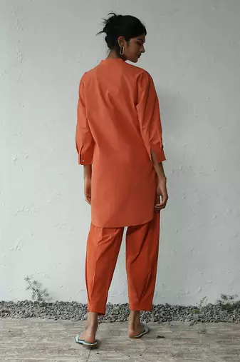 Orange poplin georgia orange co-ord set