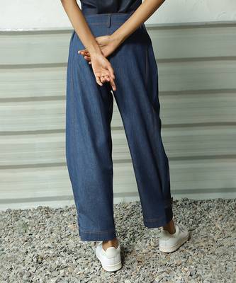 Navy blue cotton denim denim date duo 4