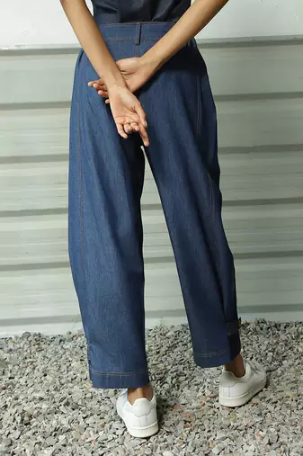 Navy blue cotton denim denim date duo