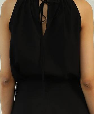 Black poplin roadster tie up black top 2