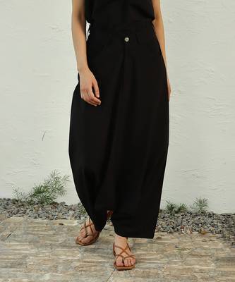 Black poplin black ultra gathered co-ord set 4