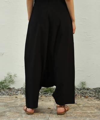 Black poplin black ultra gathered co-ord set 5