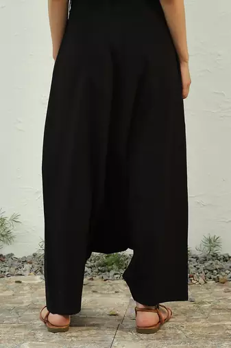 Black poplin black ultra gathered co-ord set