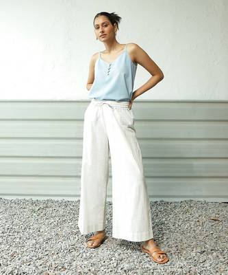 Light blue cotton denim wayfarer denim top 2
