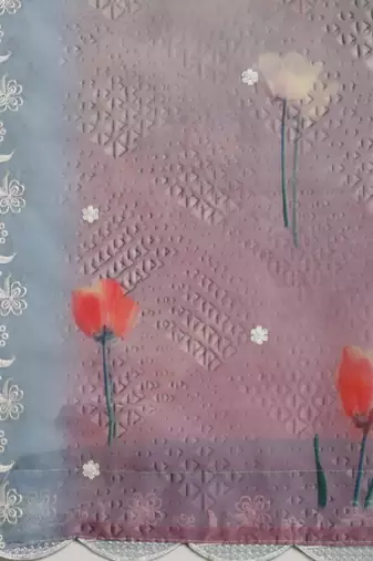 Digital Floral Motif Print Orgenza Silk Embroadery Sequnce Work Traditional Dupatta Wear on Kurti For Women and Girls
