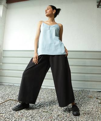 Light blue and black cotton denim poplin wayfarer match set 2