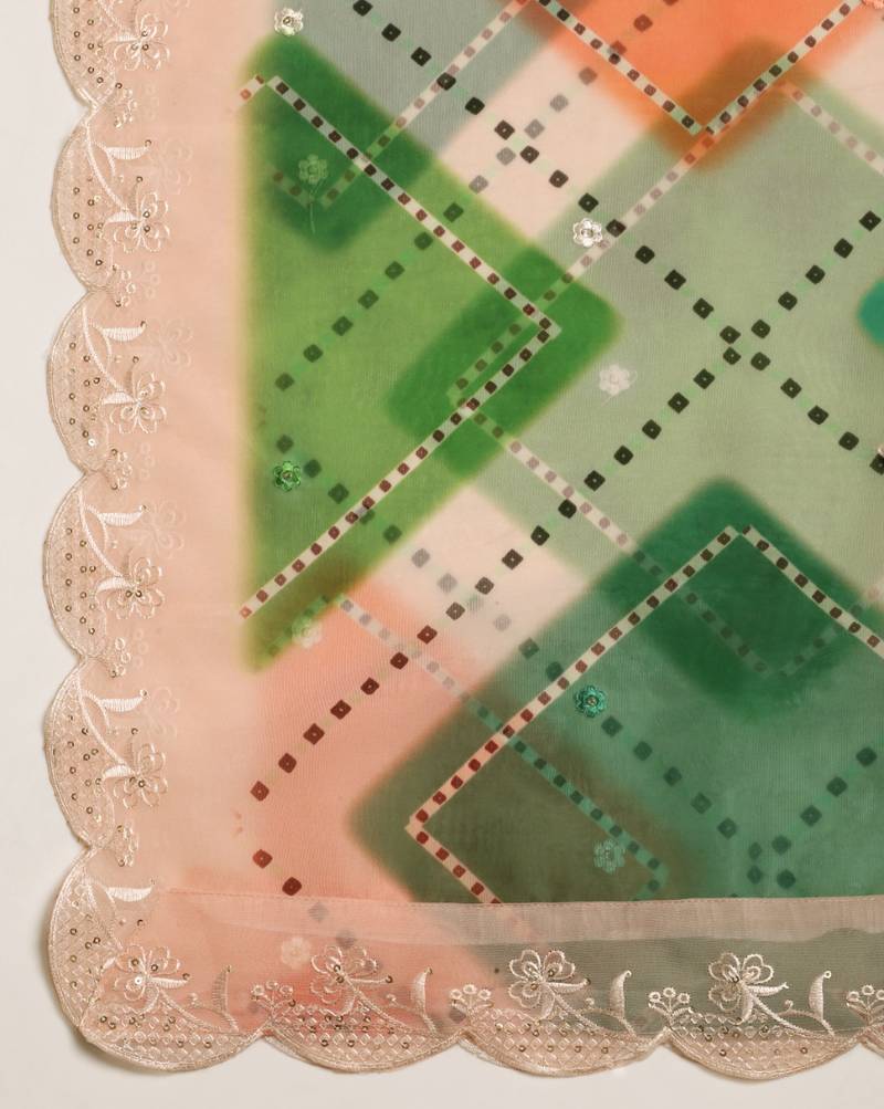 Digital Floral Motif Print Orgenza Silk Embroadery Sequnce Work Traditional Dupatta Wear on Kurti For Women and Girls