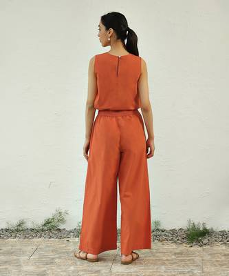 Orange poplin sunshine drawstring top 4