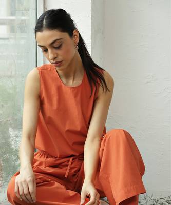 Orange poplin sunshine co-ord set 3