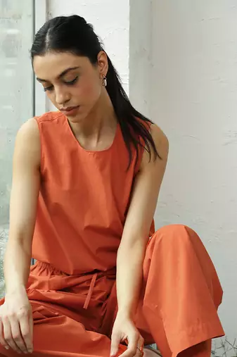 Orange poplin sunshine co-ord set