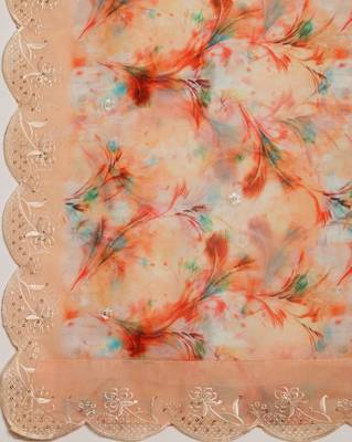 Digital Floral Motif Print Orgenza Silk Embroadery Sequnce Work Traditional Dupatta Wear on Kurti For Women and Girls 7