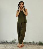 Olive green poplin olive fusion co-ord