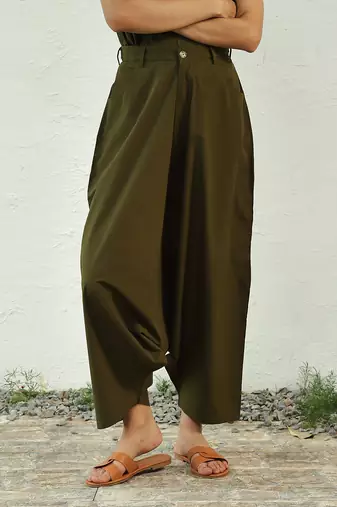 Olive green poplin olive fusion co-ord