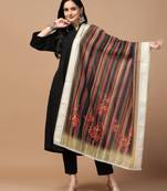 Digital Ethnic Motif Print Chanderi Cotton Crochet Work Regular Dupatta Wear on Kurti For Women and Girls