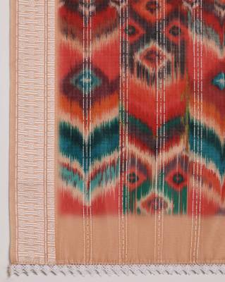 Digital Ethnic Motif Print Chanderi Cotton Crochet Work Regular Dupatta Wear on Kurti For Women and Girls 5