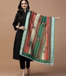 Digital Ethnic Motif Print Chanderi Cotton Crochet Work Regular Dupatta Wear on Kurti For Women and Girls