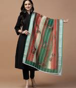 Digital Ethnic Motif Print Chanderi Cotton Crochet Work Regular Dupatta Wear on Kurti For Women and Girls