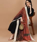 Digital Ethnic Motif Print Chanderi Cotton Crochet Work Regular Dupatta Wear on Kurti For Women and Girls