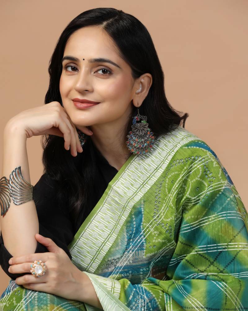 Digital Ethnic Motif Print Chanderi Cotton Crochet Work Regular Dupatta Wear on Kurti For Women and Girls