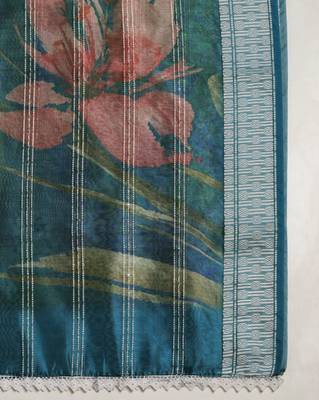 Digital Ethnic Motif Print Orgenza Khadi Silk Crochet Work Regular Dupatta Wear on Kurti For Women and Girls 6