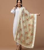 Digital Ethnic Motif Print Orgenza Khadi Silk Crochet Work Regular Dupatta Wear on Kurti For Women and Girls