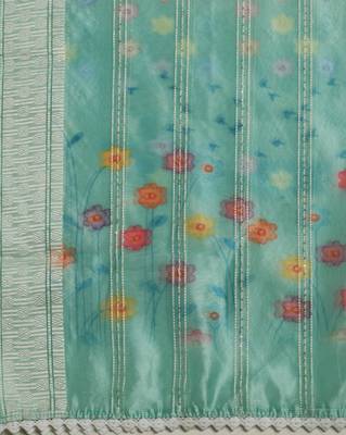 Digital Ethnic Motif Print Orgenza Khadi Silk Crochet Work Regular Dupatta Wear on Kurti For Women and Girls 9