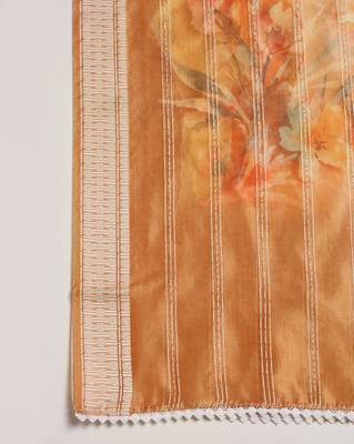 Digital Ethnic Motif Print Orgenza Khadi Silk Crochet Work Regular Dupatta Wear on Kurti For Women and Girls 5