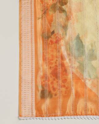 Digital Ethnic Motif Print Orgenza Khadi Silk Crochet Work Regular Dupatta Wear on Kurti For Women and Girls 5