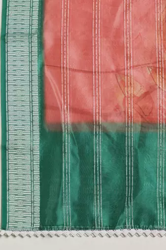 Digital Ethnic Motif Print Orgenza Khadi Silk Crochet Work Regular Dupatta Wear on Kurti For Women and Girls