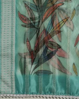 Digital Ethnic Motif Print Orgenza Khadi Silk Crochet Work Regular Dupatta Wear on Kurti For Women and Girls 6