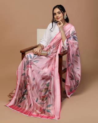 Digital Ethnic Motif Print Orgenza Khadi Silk Crochet Work Regular Dupatta Wear on Kurti For Women and Girls 7
