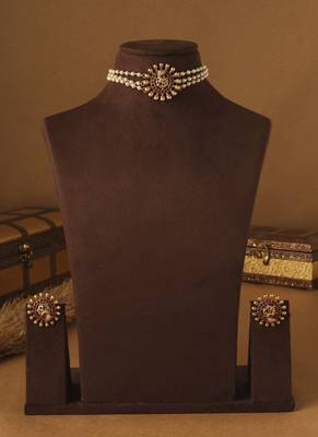 Gold pearl alloy necklace sets 5