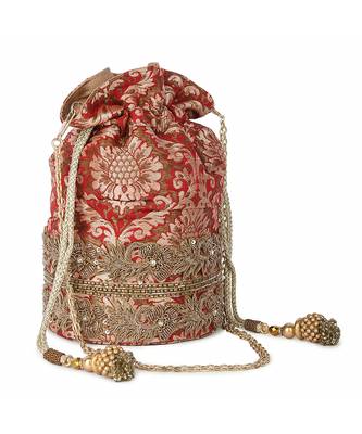 Red brocade potli 2